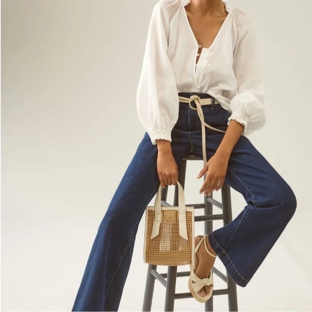 Anthropologie The Audie Linen Puff-Sleeve Blouse - Picture 2 of 16